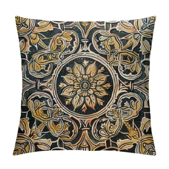 JEUXUS Bohemian ThroPillowCovers, Mandala PillowCovers, Boho Retro Floral Persian Exotic Tribal Cushion&nbsp;Covers, Vintage Antique Damask Decorative&nbsp;Accent&nbsp;Pillow&nbsp;Cases