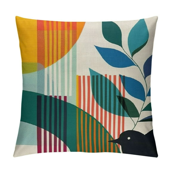 Nawypu Boho Abstract Pillow Covers Mid Century Modern Throw Pillow Covers Geometric Leaf Sun Bohemian Pillow Cases Cushion Covers for Couch Bed Sofa Bedroom