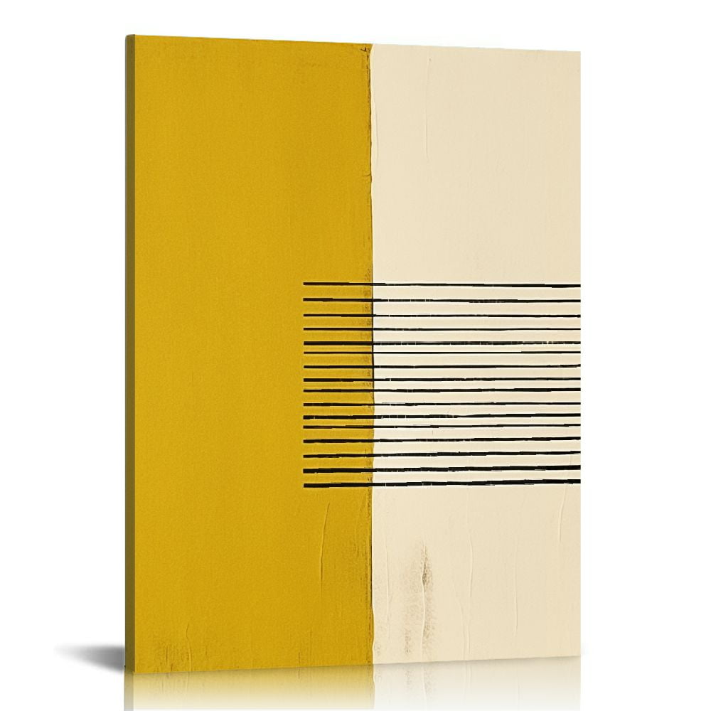 Nawypu Boho Beige Minimalist Wall Art Decor Prints Boho Yellow