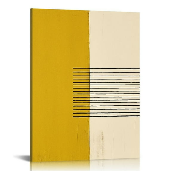 Nawypu Boho Beige Minimalist Wall Art Decor Prints Boho Yellow Pictures Yellow And Grey Abstract Canvas Wall Art Modern Artwork Boho Line Poster Minimalist Boho Painting Line Canvas Art