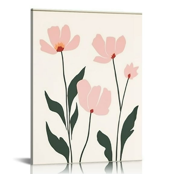Nawypu Boho Botanical Wall Art Prints Blush Pink Canvas Wall Decor Flower Market Wall Art Poster Abstract Aesthetic Pictures Pink Floral Artwork for Room Bedroom