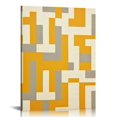 thumbnail image 1 of Nawypu  Boho Framed Canvas Wall Art Set, Beige Bohemian Line Wall Decor, Mid-Century Modern Wall Painting, Abstract Neutral Geometric Art Print for Living Room, Bedroom, Office, 1 of 4