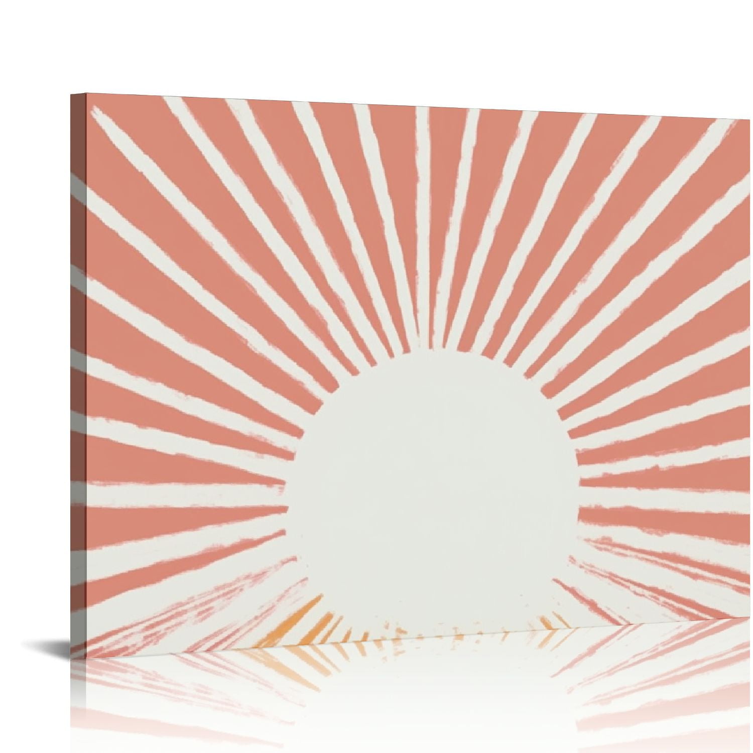 Nawypu Boho Framed Wall Art,Boho Sunshine Sun Pink Framed Canvas Wall
