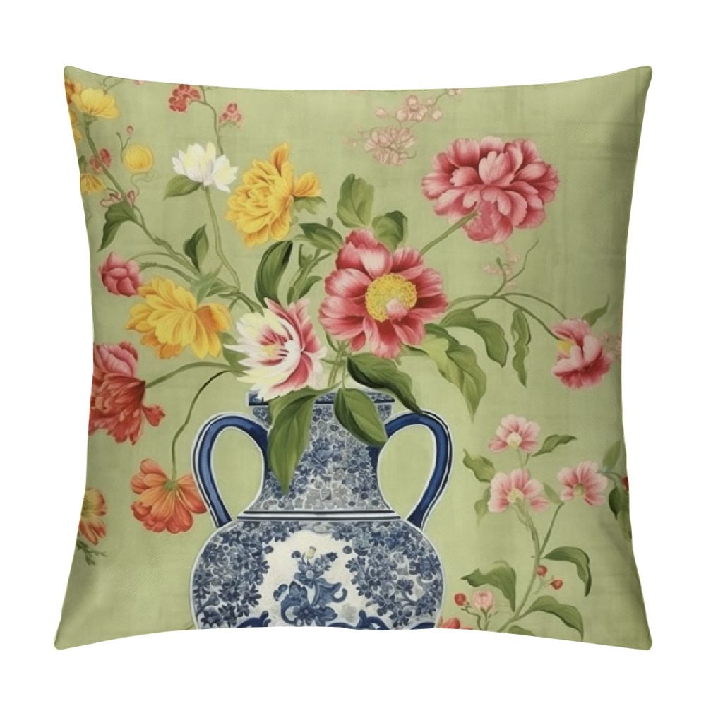 Tyrot Boho Floral Pillow Covers Set Of 2 – Farmhouse Botanical Decorative Throw Pillow Covers