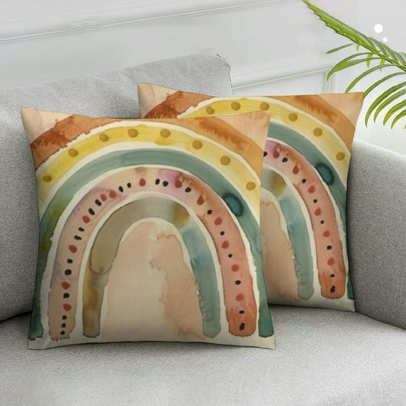 Nawypu Boho Sun Moon Rainbow Pillow Covers Set of 2 Aesthetic Decorative Kids Throw Pillow Cover for Nursery Classroom Decorations Baby Shower Birthday Gift Minimalism Couch Cushion Case for Sofa