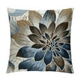 thumbnail image 1 of Nawypu Brown Dark Blue Pillow Covers 18x18 Dahlia Flower White Gray Elegant Colored Throw Pillows Farmhouse Outdoor Decor for Home Living Room Sofa Bed Modern Floral Square Cushion Case, 1 of 5