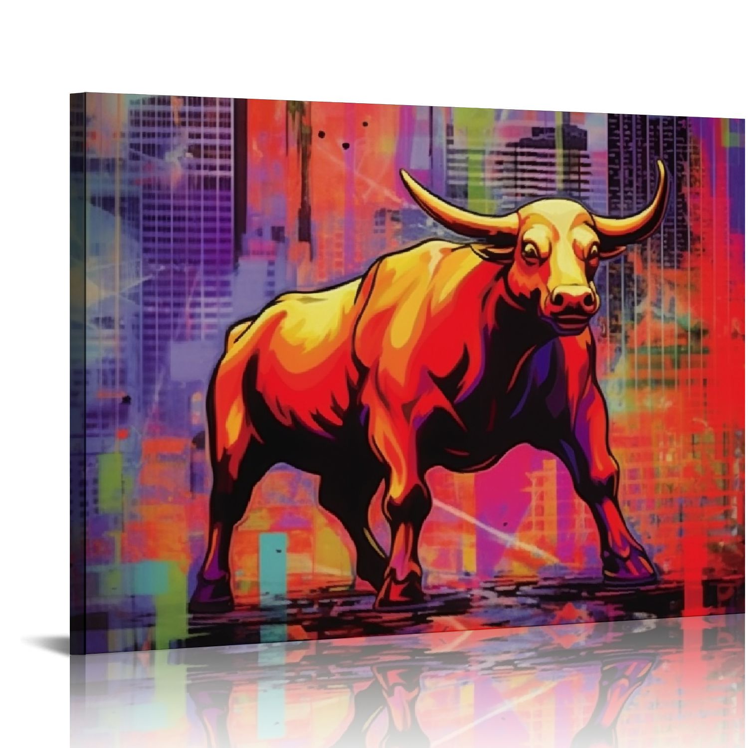 Nawypu Bull Motivational Wall Art Canvas Print, Office Decor, Inspiring Framed Prints