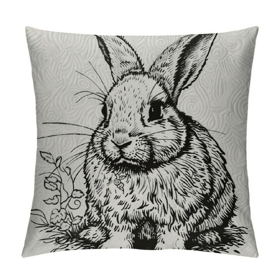 TIAOTIAOHOU Bunny Easter Pillow Covers, Easter Rabbit Pillow Covers Loves You Easter Decorative Throw Pillow Cover, Easter Bunny for Sofa Bed Room Home Decor Reversible Pillow Case