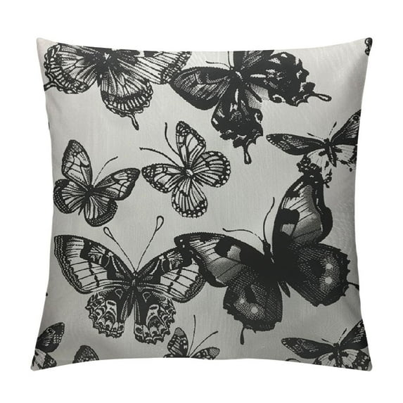 Nawypu Butterflies Throw Pillow Case Black and White Butterflies Pillow Cushion Covers Home Sofa Decorative