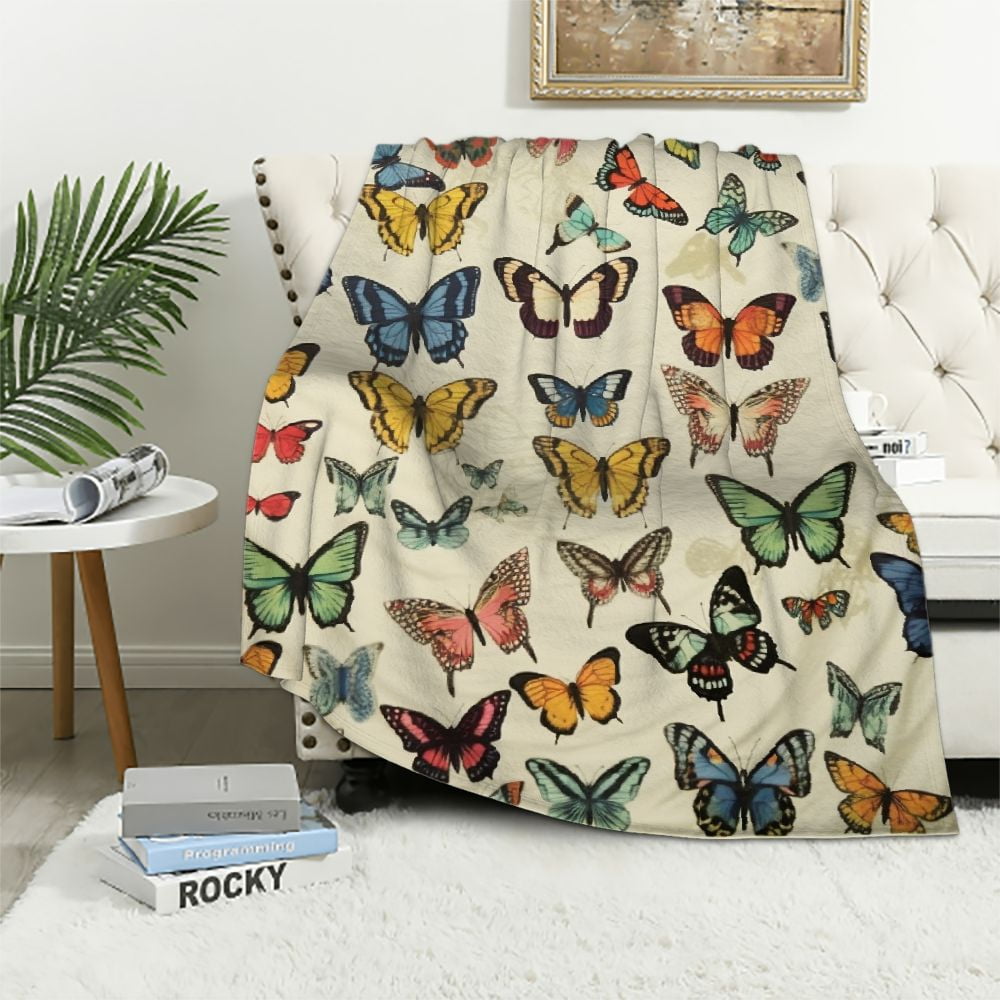 Nawypu Butterfly Blanket for Girls Kids, Butterfly Gifts for Girls