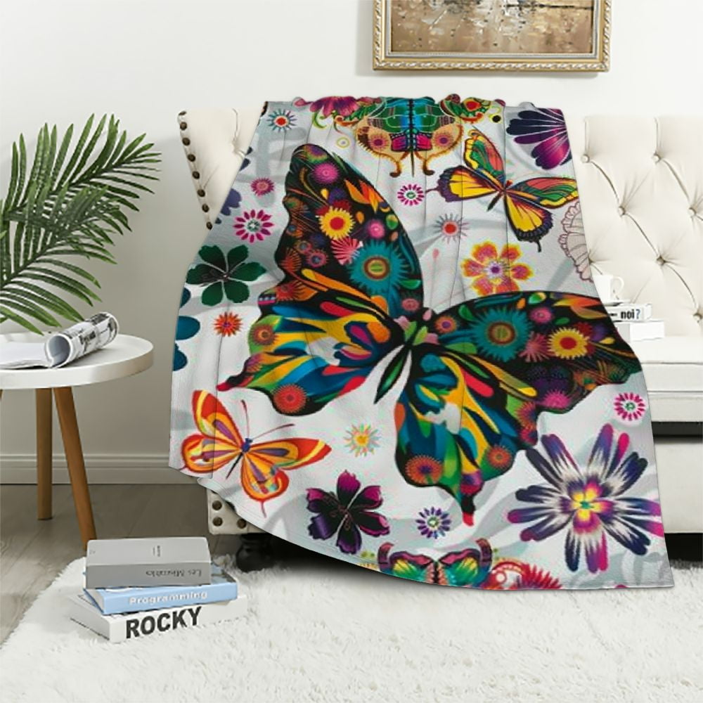 Nawypu Butterfly Gifts Blanket for Women Super Soft Warm Cozy Fuzzy