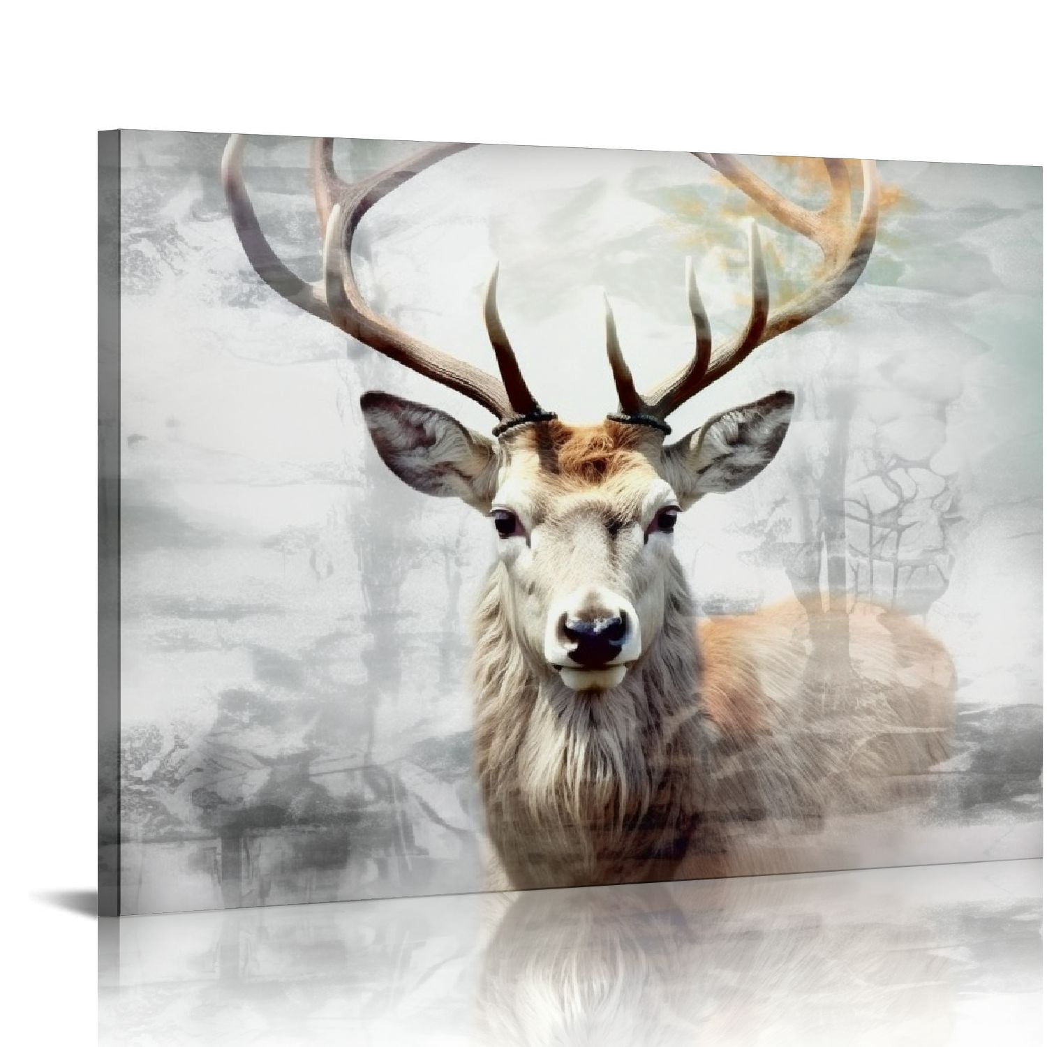 Nawypu Cabin Deer Wall Decor Hunting Wildlife Canvas Wall Art Rustic ...