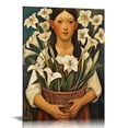 thumbnail image 1 of Nawypu  Calla Lily Vendor by Diego Rivera Wall Art - Retro Girl Posters Art Canvas Prints, For Room Decor &amp; Home Decor, 1 of 5