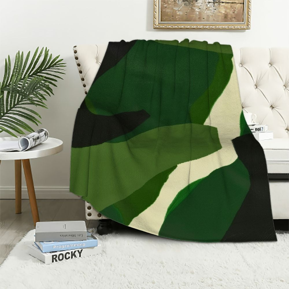Nawypu Camouflage Blanket, Militarily Fuzzy Blanket Abstract Art Throw Blanket for Teens Boys