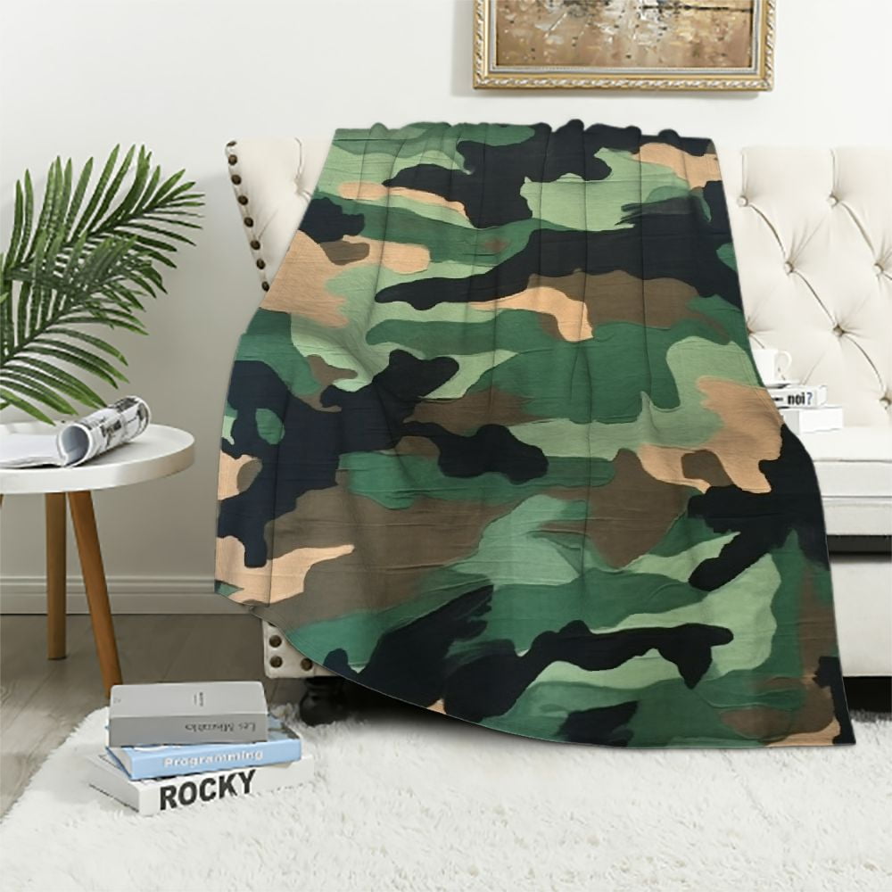 Nawypu Camouflage Throw Blanket, Extra-Large Super-Soft Camo Blanket ...