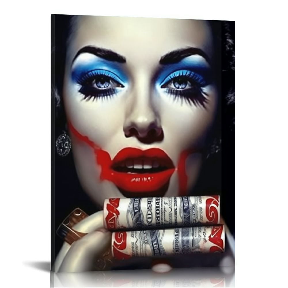 Nawypu Canvas Art on Canvas Spray Painting Modern Fashion Woman Poster ...