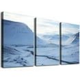 thumbnail image 1 of Nawypu  Canvas Print Pictures Wall Art Painting Aerial View of Beautiful Winter Road and Mountains During Sunset in Framed Posters Ready to Hang Home Decor Artworks 12''x16''X3 Panels, 1 of 4