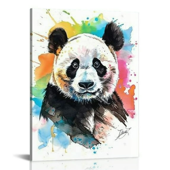Nawypu Canvas Print Poster Panda Watercolor Print Canvas Wall Art Poster Panda Watercolor Canvas Print Painting Poster Wall Decor Gifts
