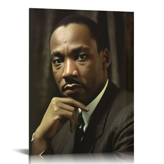 Nawypu Canvas Print Wall Art African American Civil Rights Leader Martin Luther King Historic Classic Photography Realism Traditional Portrait Vintage Retro for Living Room, Bedroom, Office