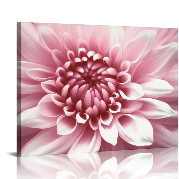 Nawypu Canvas Print Wall Art Close Up Details of Pink Chrysanthemum Flowers Floral Botanical Photography Modern Art Chic Scenic Colorful Nature Wilderness for Living Room, Bedroom, Office