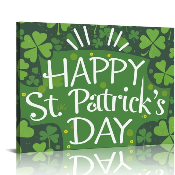 Nawypu Canvas Print Wall Art for Living Room Dreamlike Shamrocks Happy St Patrick's Day Wall Art Pictures for Home Decor Stretched and Framed Ready to Hang