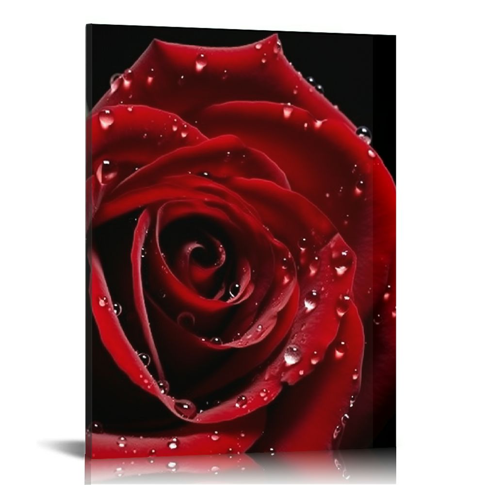 Awypu Canvas Print Wall Art Painting for Home Decor Front Red Rose ...