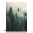 thumbnail image 1 of Nawypu Canvas Print Wall Art Set Aerial View of Pine Trees in Mist Nature Wilderness Photography Realism Rustic Scenic Modern Artwork Decor Stretch and Framed Ready to Hang - 16x20in, 1 of 4