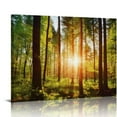 thumbnail image 1 of Nawypu  Canvas Print Wall Art Sunrise Over The Green Forest Nature Wilderness Photography Modern Art Rustic Scenic Colorful Multicolor for Living Room, Bedroom, Office, 1 of 4