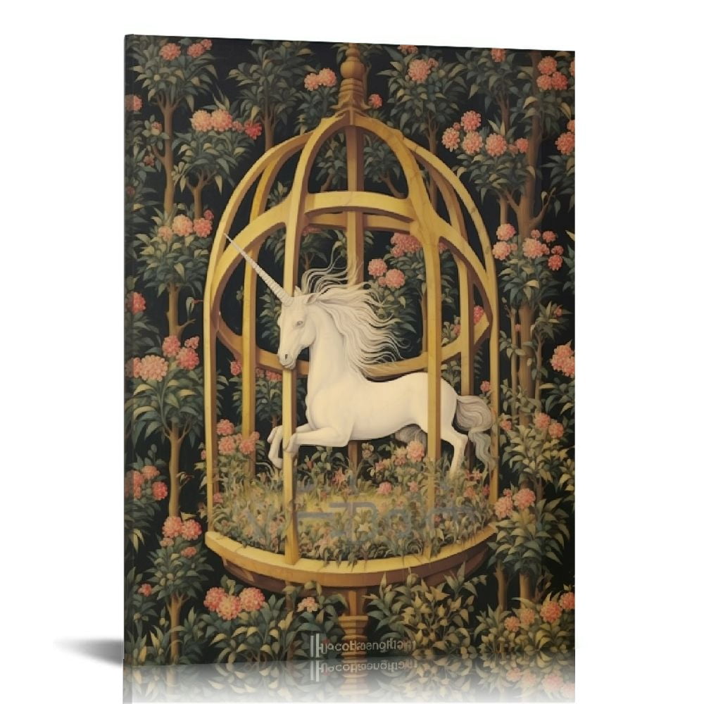 Nawypu Canvas Print Wall Art The Unicorn in Captivity (Unicorn ...