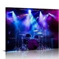 thumbnail image 1 of Nawypu  Canvas Print Wall Art Vibrant Blue Stage Lights Drum Set Music Instruments Photography Realism Decorative Concert Multicolor Scenic Fun Pop Art for Living Room, Bedroom, Office, 1 of 4