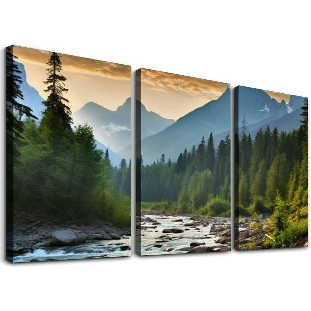 Nawypu Canvas Print Wall Art Woodland Nursery Decor Colorado Forest ...