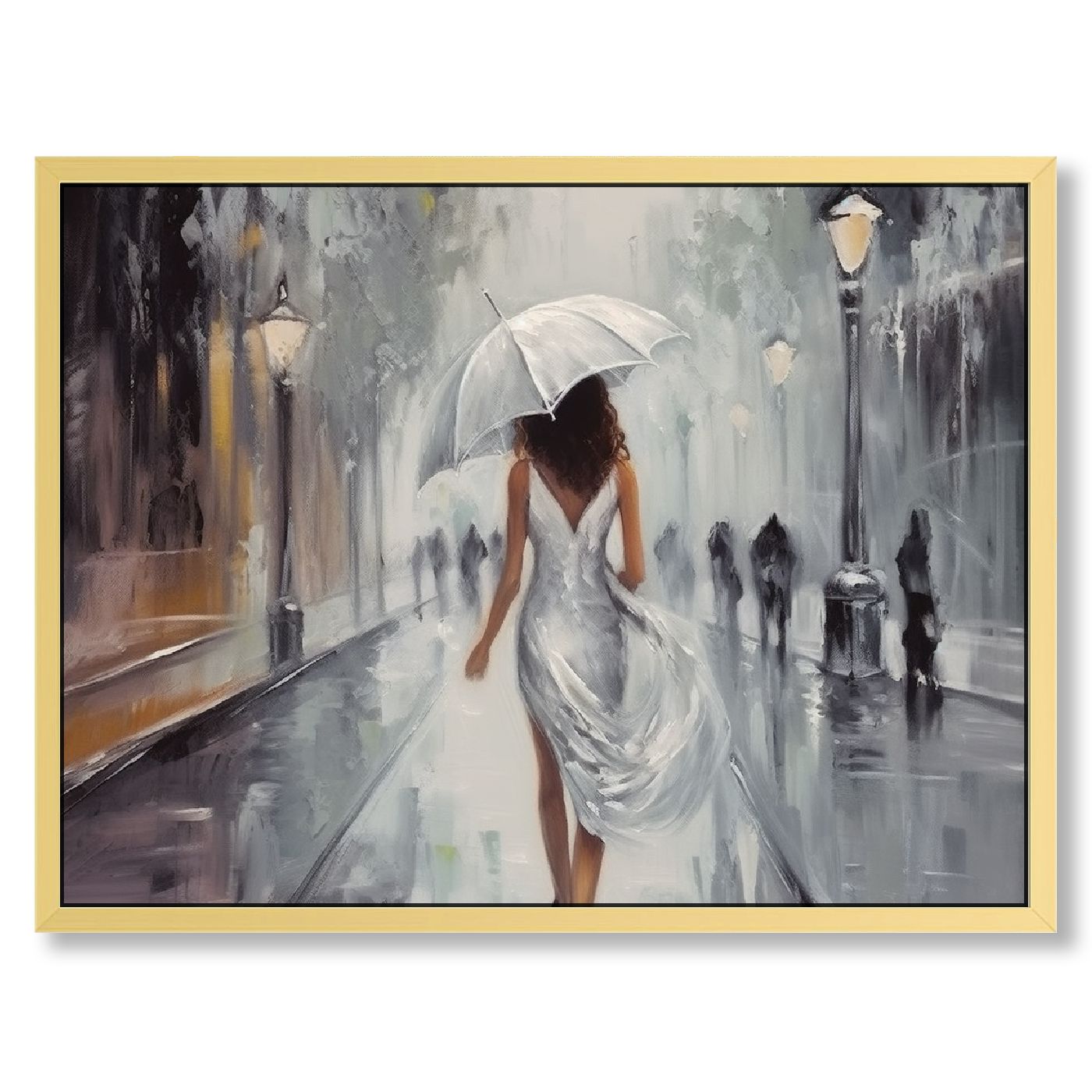 Nawypu Canvas Wall Art, Abstract Modern Woman Romantic Woman Paris Wall ...