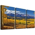 thumbnail image 1 of Nawypu Canvas Wall Art Autumn aspen trees and Wilson Peak Rocky Mountains CO Painting Poster Print Pictures On Canvas Framed Giclee Artwork Ready to Hang for Home Wall Decor 12''x16''X3 Panels, 1 of 4
