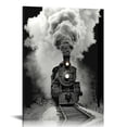 thumbnail image 1 of Nawypu  Canvas Wall Art Black and White Abstract Steam Train, Framed Artwork Picture Home Decor for Living Room, 1 of 4