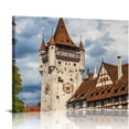 thumbnail image 1 of Nawypu Canvas Wall Art Castle Old Town Switzerland Framed Canvas Prints Modern Decor for Home Bathroom Office Farmhouse Canvas Artwork Poster Housewarming Gift for New Homeowners, 1 of 4
