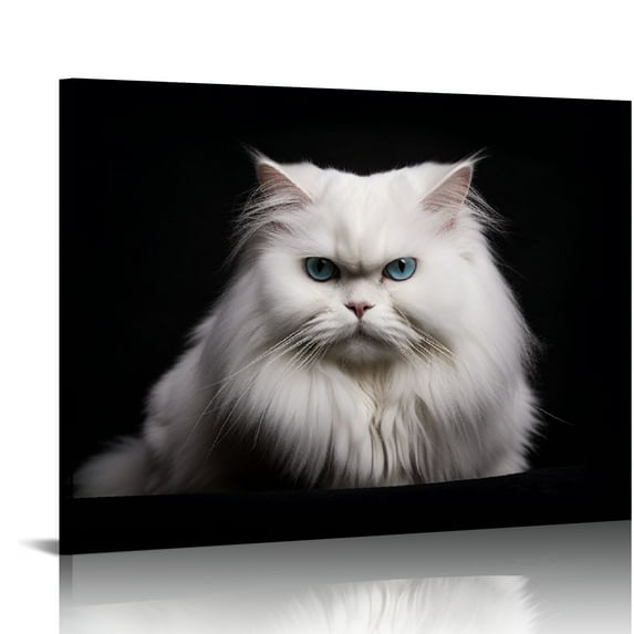 Nawypu Canvas Wall Art Decor Persian White Cat Pictures Poster Print Animal Prints Wall Decor