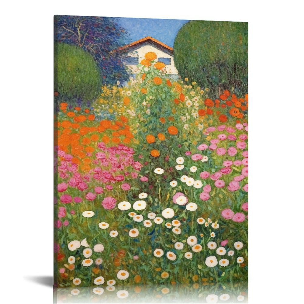 Nawypu Canvas Wall Art Famous, Flower Garden Gustav Klimt Art Prints ...