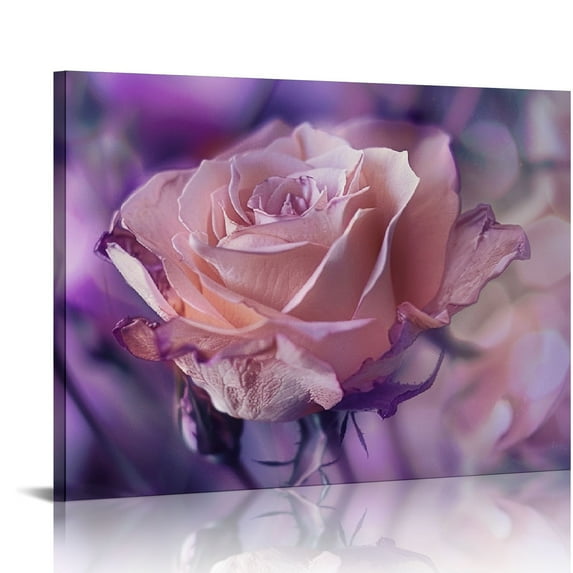 Nawypu Canvas Wall Art Gold Aluminum Framed Wall Decor Abstract Vintage Blooming Flower Painting Modern Wall Art Floral Picture Artwork for Walls Ready to Hang for Bedroom Living Room Bathroom