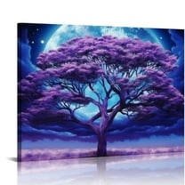 Nawypu Canvas Wall Art For Living Room Large Size Farmhouse Wall Decor For Bedroom Purple Tree Abstract Scenery Pictures Artwork Canvas Prints Office Decor Painting Dormitory Decor Modern Home