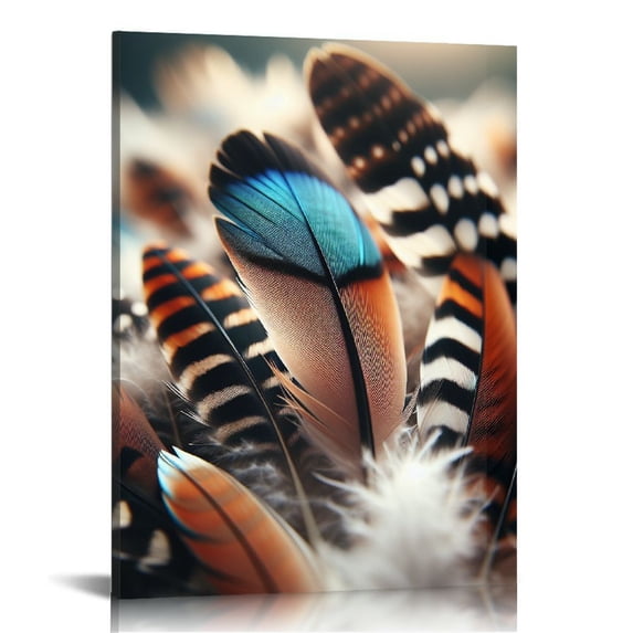 Awypu Canvas Wall Art Modern Wall Decor Landscape Color Feather Cool Painting Picture Print Poster Artwork Wall Decoration Home Decor for Living Room Dining Room Bedroom