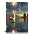 thumbnail image 1 of Awypu Canvas Wall Art Painting New Year's day fireworks and celebrations Prints on Canvas Giclee Modern Artwork Stretched and Framed Posters Home Decor Ready to Hang, 1 of 5