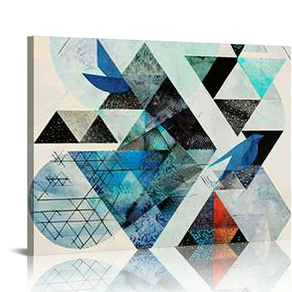 Nawypu Canvas Wall Art Paintings For Living Room Large Size Abstract Geometry Mountain In Daytime Canvas Prints Artworks Pictures Bedroom Decoration, Home Bathroom Wall Decor Posters
