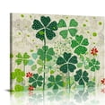 thumbnail image 1 of Nawypu Canvas Wall Art  Picturs for Bathroom Kitchen Decor St. Patrick's Day Vintage Sequin Clover Framed Print Artwork, Hanging Posters Home Decor Artwork Polka Dots on Linen, 1 of 6
