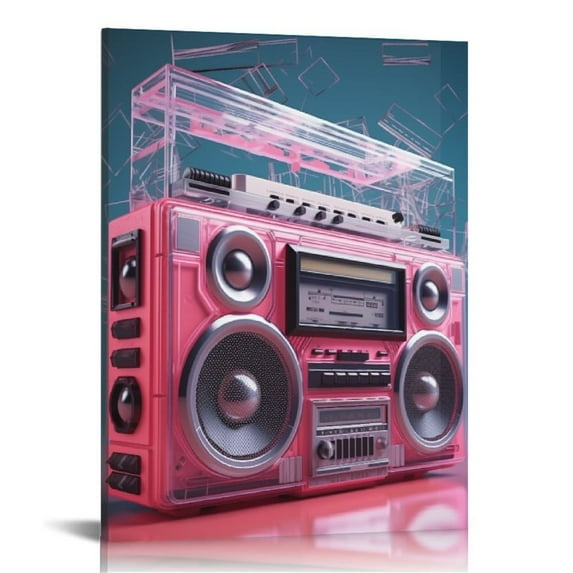 Nawypu Canvas Wall Art Posters Decor Wall Painting Art Prints Decorations for Bedroom Living Room Office Aesthetic Vaporwave Retro Radio