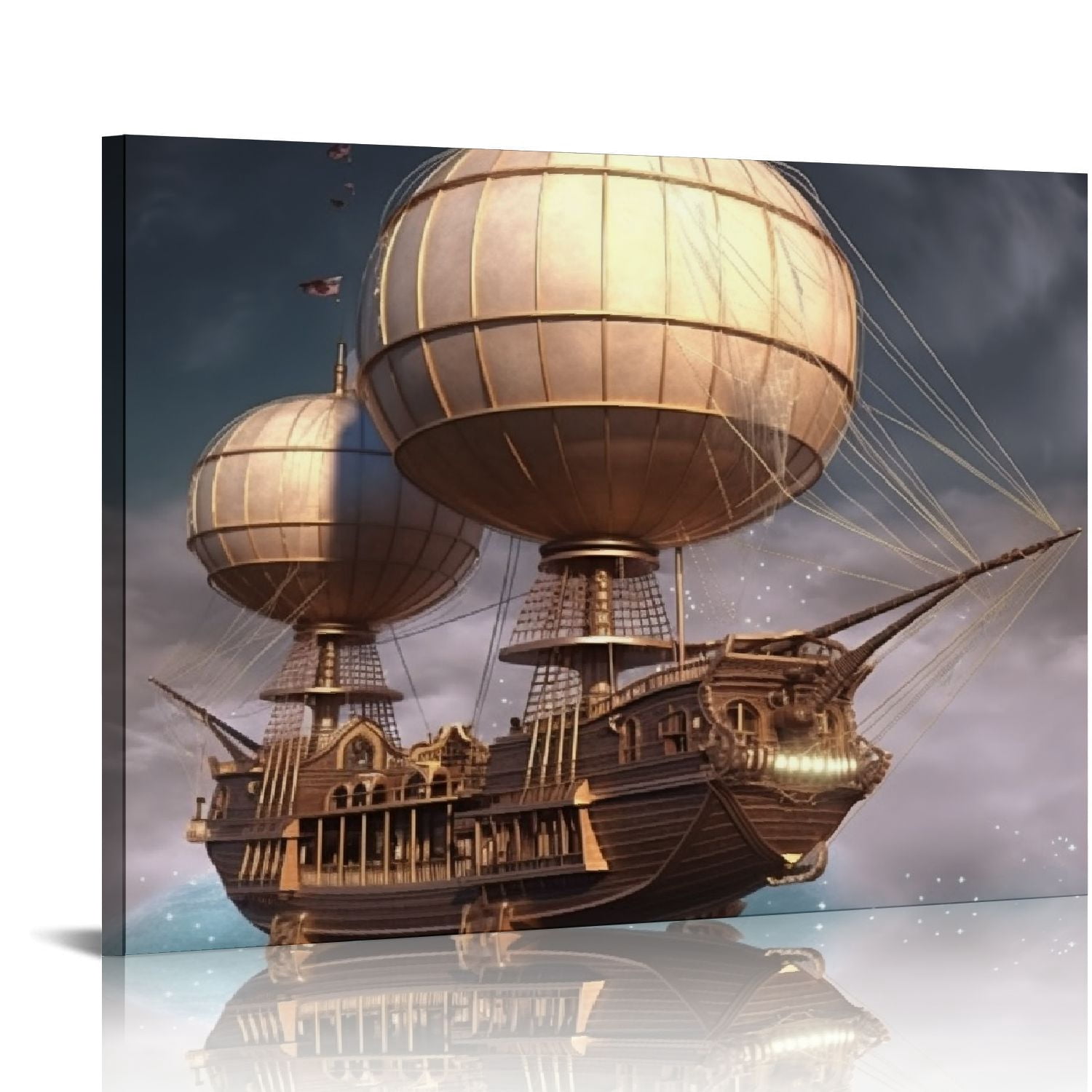 Nawypu Canvas Wall Art Print Picture, Fantasy Steampunk Airship ...