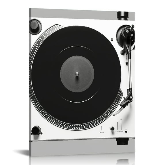 Nawypu Canvas Wall Art Print Retro Music Black and White Turntable Vinyl Record Poster Record Player Wall Art Picture Print Canvas Painting Modern Bar Decor Poster