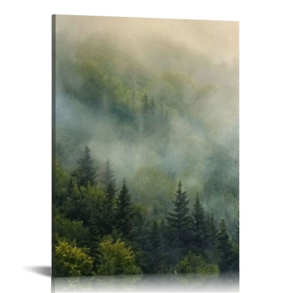 Nawypu Canvas Wall Art Print Set - Aerial View of Green Forest Framed Wall Art Decor Nature Landscape Wilderness Picture Print on Canvas Modern Artwork for Living Room Bedroom Office