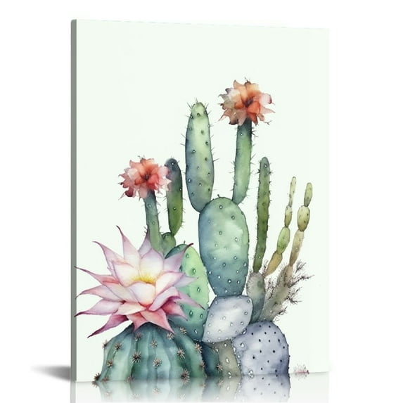 Nawypu Canvas Wall Art for bedroom living room Canvas Prints Artwork bathroom Wall Decor Green plants Succulent cactus flower painting modern Framed Ready to hang Office Home Decorations