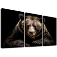 thumbnail image 1 of Nawypu Canvas Wall Art for Living Room Bear Black Pictures Posters Printing Modern Bedroom Animal Prints Decor With Framed 12''x16''X3 Panels, 1 of 4