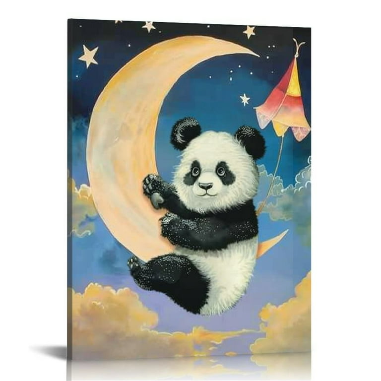 Nawypu Cartoon Animal Canvas Print Painting Sleeping Animal Wall